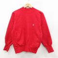 S★古着 長袖 チャンピオン Champion リバースウィーブ メンズ 90年代 90s ワンポイントロゴ ポケット付き ラグラン モックネック ハイネック 赤【spe】 26jan29