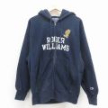 L★古着 長袖 フルジップ チャンピオン Champion リバースウィーブ パーカー メンズ 00年代 00s ROGER 紺【spe】 26feb28