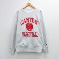 XL★古着 長袖 チャンピオン Champion リバースウィーブ メンズ CARTON バスケットボール 大きいサイズ クルーネック 薄グレー 霜降り 26mar19