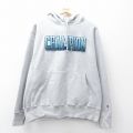 XL★古着 長袖 チャンピオン Champion リバースウィーブ パーカー メンズ ビッグロゴ グレー 霜降り 26apr02