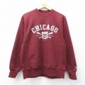 L★古着 長袖 チャンピオン Champion リバースウィーブ メンズ 00年代 00s シカゴ クルーネック エンジ 26apr02