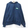 チャンピオン 00s リバースウィーブパーカー LAWN CARE ネイビー XL | 古着
