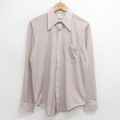 L★古着 バンヒューセン 長袖 シャツ メンズ 70年代 70s 茶系他 ブラウン ストライプ 24jun21 中古 トップス