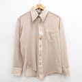 M★古着 長袖 シャツ メンズ 70年代 70s ベージュ カーキ 24jul13 中古 トップス