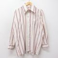 XL★古着 長袖 シャツ メンズ 70年代 70s 白他 ホワイト ストライプ 24sep06 中古 トップス