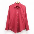 L★古着 バンヒューセン 長袖 シャツ メンズ 70年代 70s エンジ 25feb27 中古 トップス