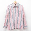 M★古着 長袖 シャツ メンズ 70年代 白他 ホワイト ドット 25apr01 中古 トップス