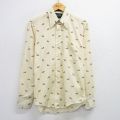 M★古着 JCペニー 長袖 シャツ メンズ 70年代 70s キツネ 総柄 生成り 【spe】 25jun28 中古 トップス