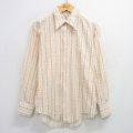 L★古着 長袖 シャツ メンズ 70年代 70s 生成り他 ストライプ 25jun28 中古 トップス