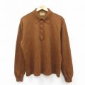 L★古着 バンヒューセン 長袖 ポロ シャツ メンズ 70年代 70s 茶【spe】 26feb07