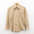 S★古着 長袖 シャツ メンズ 70年代 70s ベージュ 26feb07