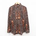 S★古着 長袖 シャツ メンズ 70年代 70s こげ茶他【spe】 26feb07