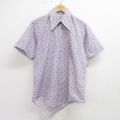 70s 半袖シャツ 総柄 パープル L | 古着