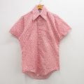 【50%OFF】S★古着 半袖 シャツ メンズ 70年代 70s 赤他 レッド 24jun06 中古 トップス