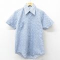 70s 半袖シャツ 総柄 ネイビー M | 古着