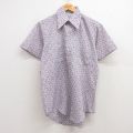 【50%OFF】M★古着 半袖 シャツ メンズ 70年代 70s 紫他 パープル 24aug02 中古 トップス