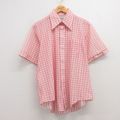 【50%OFF】L★古着 半袖 シャツ メンズ 70年代 70s 赤他 レッド チェック 24aug02 中古 トップス