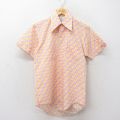 【50%OFF】M★古着 半袖 シャツ メンズ 70年代 70s 総柄 黄他 イエロー 24aug07 中古 トップス