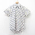 S★古着 半袖 シャツ メンズ 70年代 70s 総柄 黄他 イエロー 25jul07 中古 トップス