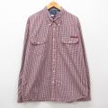 トミーヒルフィガー 90s 長袖シャツ ギンガムチェック レッド XL | 古着