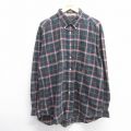トミーヒルフィガー 90s 長袖シャツ ワンポイントロゴ グリーンチェック XL | 古着