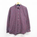 トミーヒルフィガー 90s 長袖シャツ ワンポイントロゴ ネイビーチェック XL | 古着