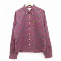 L★古着 アバクロンビー Abercrombie&fitch 長袖 ブランド シャツ メンズ ワンポイントロゴ コットン ボタンダウン 赤他 レッド チェック 25mar21 中古 トップス