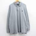 XL★古着 ティンバーランド 長袖 ブランド ポロ シャツ メンズ 00年代 00s ワンポイントロゴ 大きいサイズ コットン グレー 霜降り 25mar25 中古 トップス