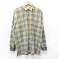 【50%OFF】L★古着 アメリカンイーグル American Eagle 長袖 ブランド ポロ シャツ メンズ 90年代 90s 襟コーデュロイ コットン ベージュ他 カーキ チェック 25apr02 中古 トップス