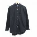 90s 長袖シャツ ワンポイントロゴ ブラック XL | 古着