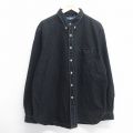 90s 長袖シャツ ワンポイントロゴ ブラック XL | 古着