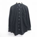 90s 長袖シャツ ワンポイントロゴ ブラック XL | 古着