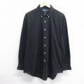 90s ボタンダウンシャツ ワンポイントロゴ ブラック XL | 古着