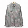 XL★古着 ラルフローレン Ralph Lauren ポロカントリー 長袖 ブランド シャツ メンズ 90年代 90s ヒジ当て 大きいサイズ ロング丈 コットン 緑他 グリーン チェック 【spe】 25jun03 中古 トップス