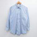 L★古着 ブルックスブラザーズ BROOKS BROTHERS 長袖 ブランド シャツ メンズ コットン 薄紺 ネイビー 25jun23 中古 トップス