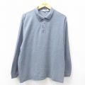 L★古着 ギャップ GAP 長袖 ブランド ポロ シャツ メンズ 00年代 00s 鹿の子 コットン グレー 霜降り 25jun27 中古 トップス