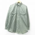 【50%OFF】XL★古着 ゲス GUESS 長袖 ブランド シャツ メンズ 大きいサイズ コットン ボタンダウン 薄緑 グリーン 25jun27 中古 トップス