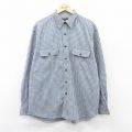 XL★古着 エディーバウアー 長袖 ブランド シャツ メンズ 00年代 00s 大きいサイズ コットン 紺他 ネイビー チェック 25jun27 中古 トップス