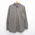 XL★古着 ティンバーランド 長袖 ブランド シャツ メンズ 00年代 00s ワンポイントロゴ ロング丈 ベージュ他 カーキ チェック 25jun28 中古 トップス