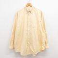 XL★古着 ブルックスブラザーズ BROOKS BROTHERS 長袖 ブランド シャツ メンズ 90年代 90s 大きいサイズ コットン ボタンダウン 黄 イエロー 25jul29 中古 トップス