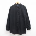 XL★古着 ラルフローレン Ralph Lauren 長袖 ブランド シャツ メンズ 90年代 90s JAYMES 大きいサイズ ロング丈 コットン 黒 ブラック 25jul29 中古 トップス