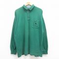 XL★古着 ラルフローレン Ralph Lauren チャップス 長袖 ブランド ポロ シャツ メンズ 00年代 00s ワンポイントロゴ 大きいサイズ コットン 緑 グリーン 25jul30 中古 トップス