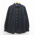 XL★古着 ラルフローレン Ralph Lauren 長袖 ブランド シャツ メンズ 90年代 90s WESTERTON 大きいサイズ コットン 黒 ブラック ストライプ 25aug09 中古 トップス