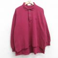 【50%OFF】XL★古着 ドッカーズ 長袖 ブランド ポロ シャツ メンズ 90年代 90s ワンポイントロゴ コットン エンジ 25aug18 中古 トップス