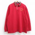 XL★古着 ラルフローレン Ralph Lauren 長袖 ブランド ラガー シャツ メンズ 90年代 90s ワンポイントロゴ ヒジ当て 大きいサイズ コットン 赤 レッド 25aug18 中古 トップス