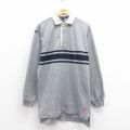 M★古着 ノーティカ NAUTICA 長袖 ブランド ラガー シャツ メンズ 90年代 90s ワンポイントロゴ ロング丈 コットン グレー他 25aug18 中古 トップス