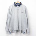 XL★古着 ラルフローレン Ralph Lauren チャップス 長袖 ブランド ポロ シャツ メンズ 90年代 90s ワンポイントロゴ 大きいサイズ コットン グレー 霜降り他 25aug25 中古 トップス