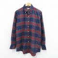 XL★古着 エルエルビーン LLBEAN 長袖 ブランド シャツ メンズ 80年代 80s ボタンダウン USA製 紺他 ネイビー チェック 【spe】 25sep02 中古 トップス
