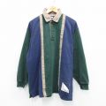 L★古着 トミーヒルフィガー TOMMY HILFIGER 長袖 ブランド ラガー シャツ メンズ 90年代 90s ヒジ当て マルチカラー 緑他 グリーン 【spe】 25sep03 中古 トップス