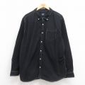XL★古着 ギャップ GAP 長袖 ブランド シャツ メンズ ボタンダウン 黒 ブラック 25sep05 中古 トップス